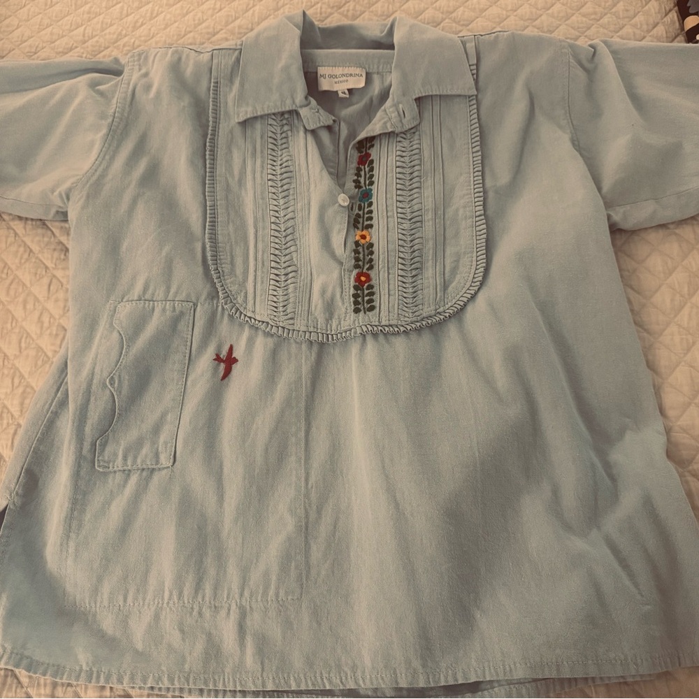 Mi Golondrina Soft Blue Blouse